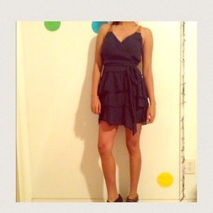 Braided wrap navy nautical dress
